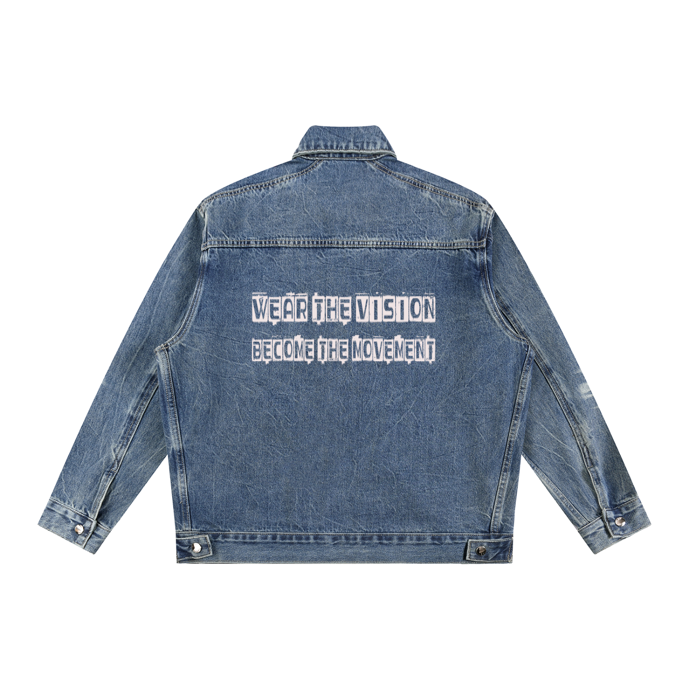 Vintage Wash Zip Up Denim Jacket